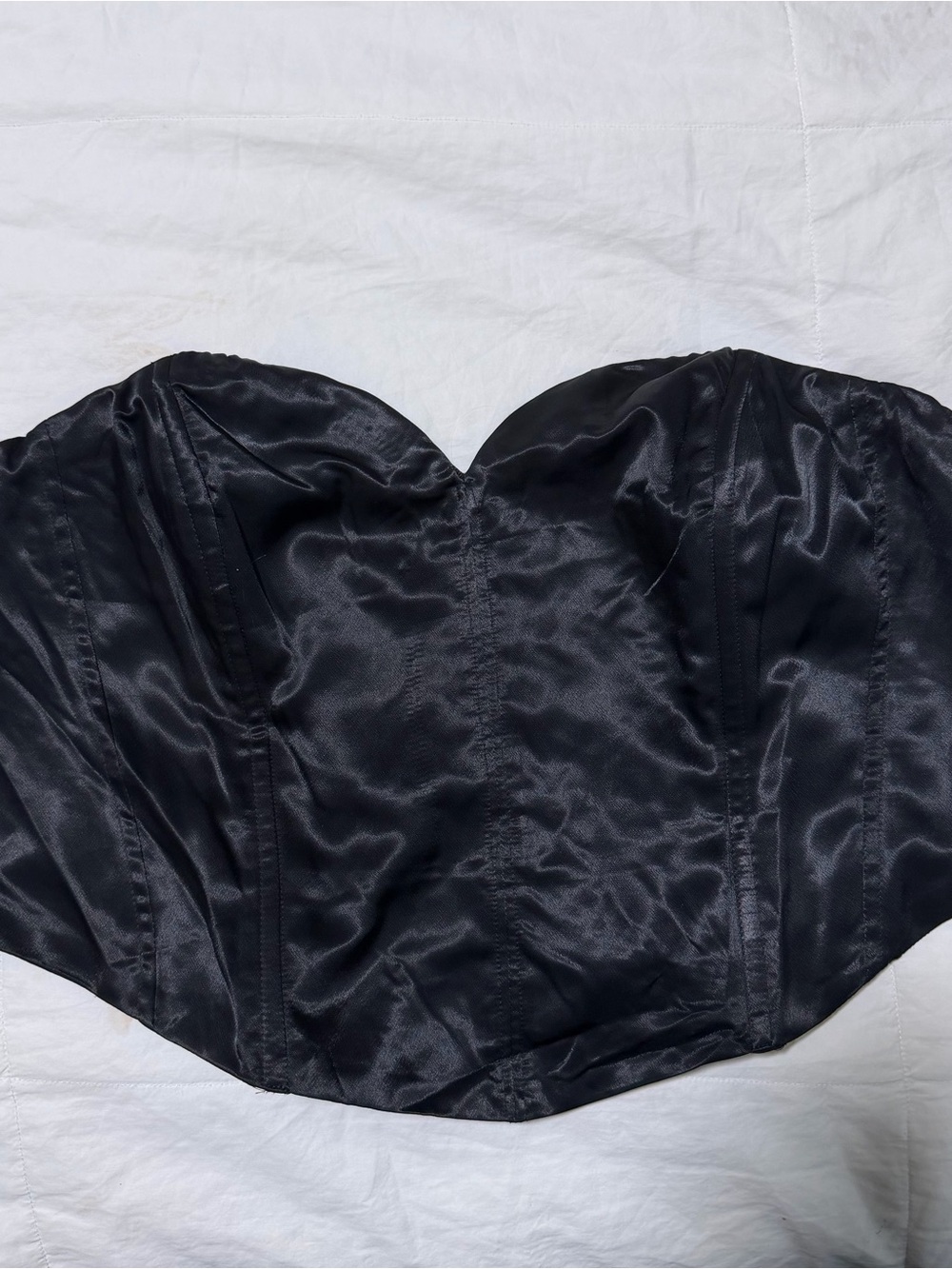 H&M Divided Black Faux Leather Shirt Top Zip Detail Y2K XL